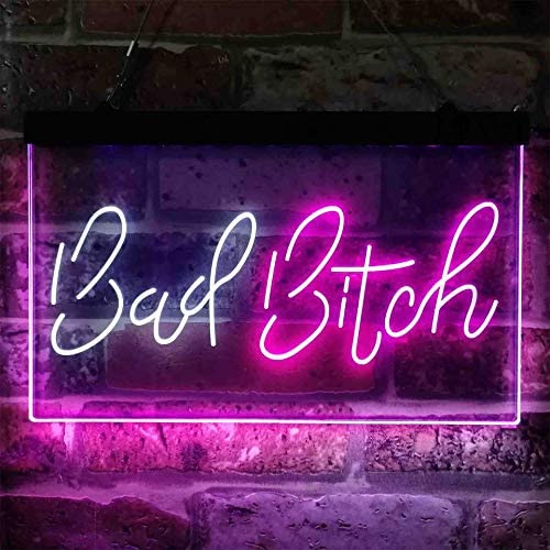 Bad Bitch 2 Dual LED Neon Light Sign